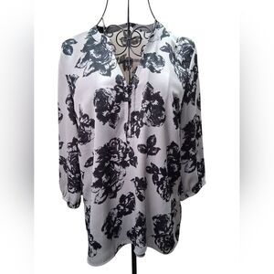 Maurices Monochrome Floral Blouse